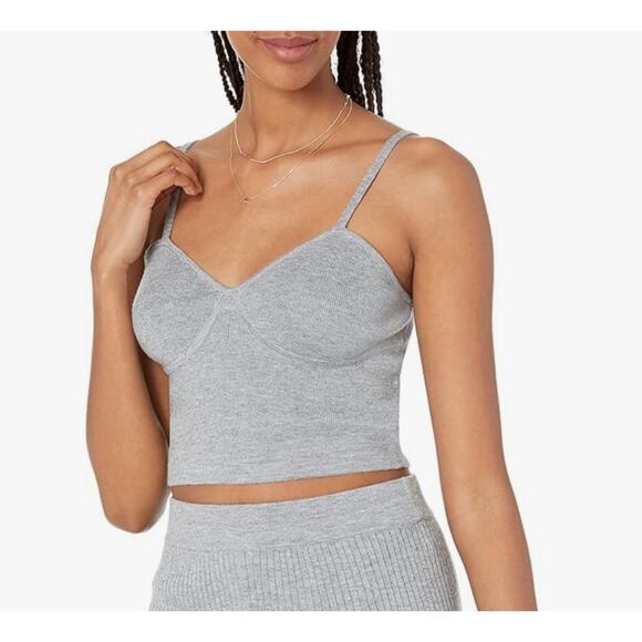 The Drop Tops - The Drop Catalina Sweater Bralette Heather Gray
